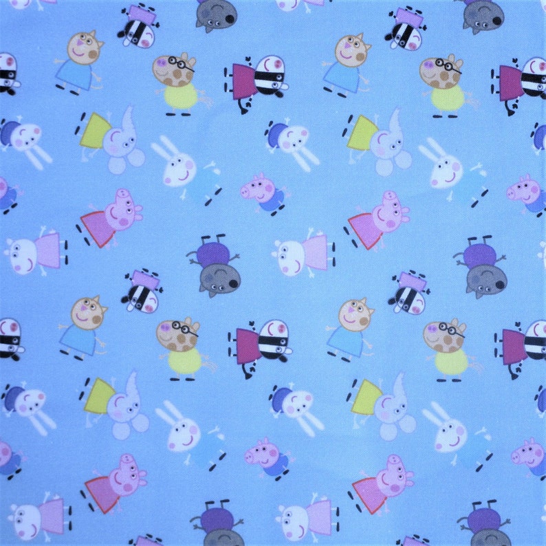 Peppa Pig and Friends Cotton Fabric | Etsy