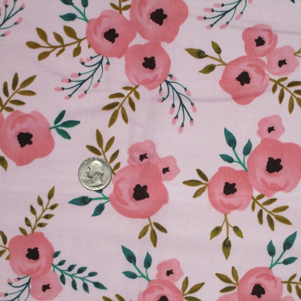 Blush Watercolor Rose Cotton Fabric: by the yard options