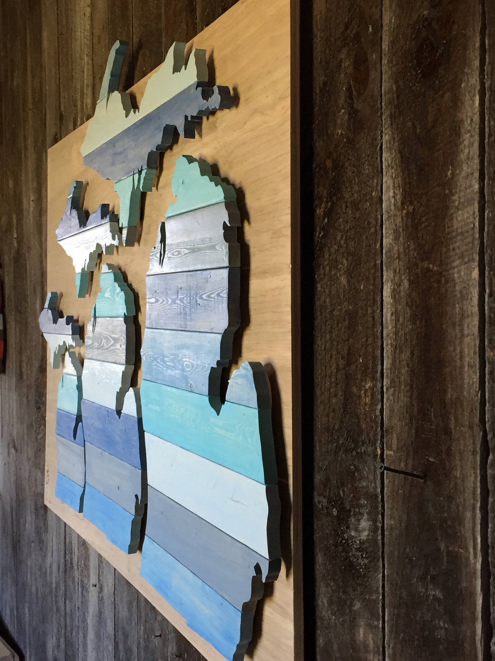 Hand Cut Wooden Michigan Wall Art the Petoskey Etsy