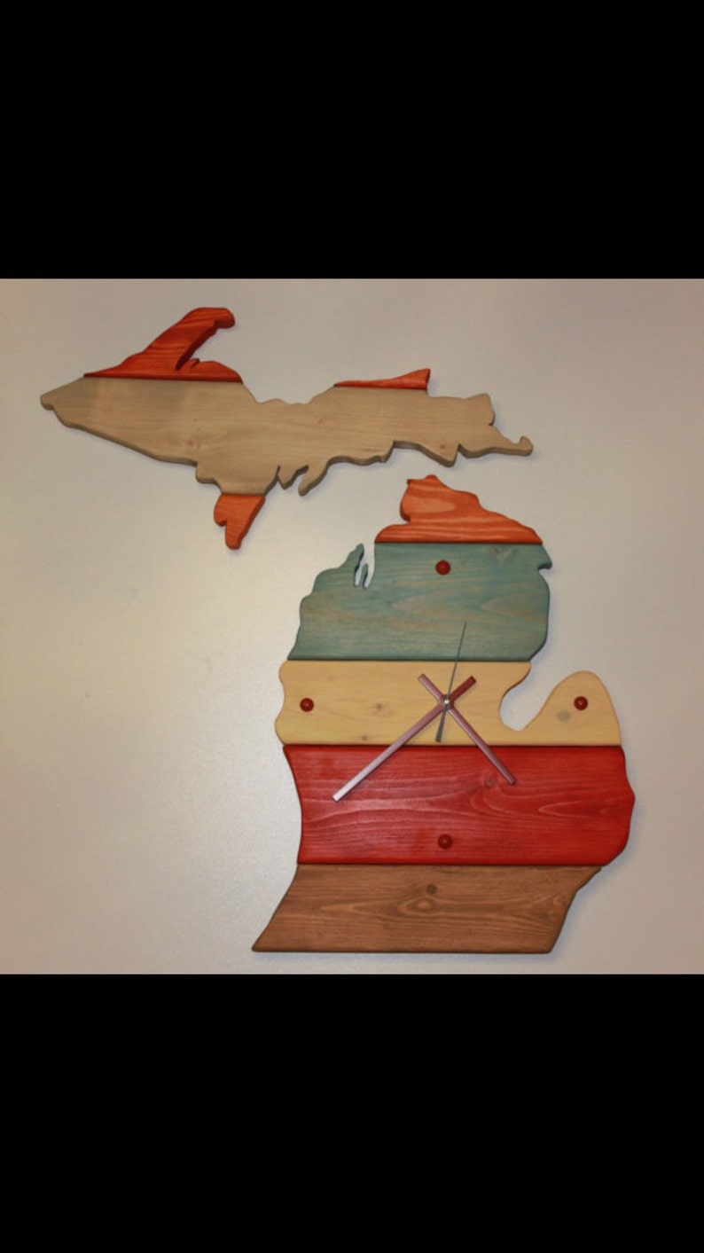 Hand Cut Wooden Michigan Wall Art The Leland Etsy