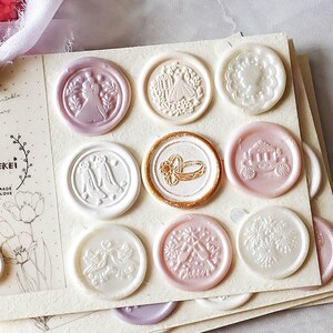 Pegatinas de monedas con sello de cera con temática de boda, votos de pedido personalizados, cera de sellado autoadhesiva, pegatina de invitación de boda, planificador Deco, regalo de boda
