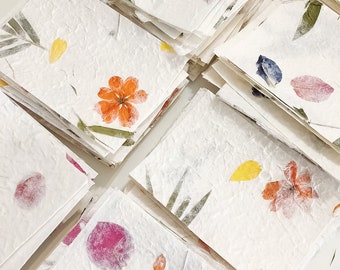 A6 Mixed Botanical Petal Paper Pack, Scrapbook Ephemera, Mixed Media Collage, Floral Flower Paper, Special Paper, Handmade Paper Supply