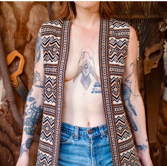 60’s Psychedelic long pattered vest, tunic, women’