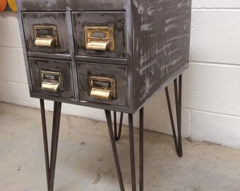 Urban Industrial Raw Drawers Sofa Table Storage Unit