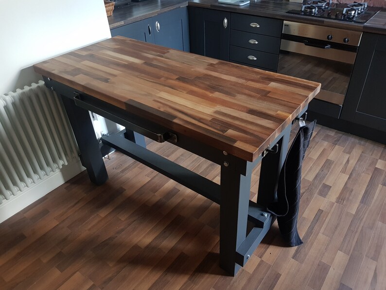 Solid Long Grain Walnut Top Chunky Solid Breakfast Bar Kitchen Etsy
