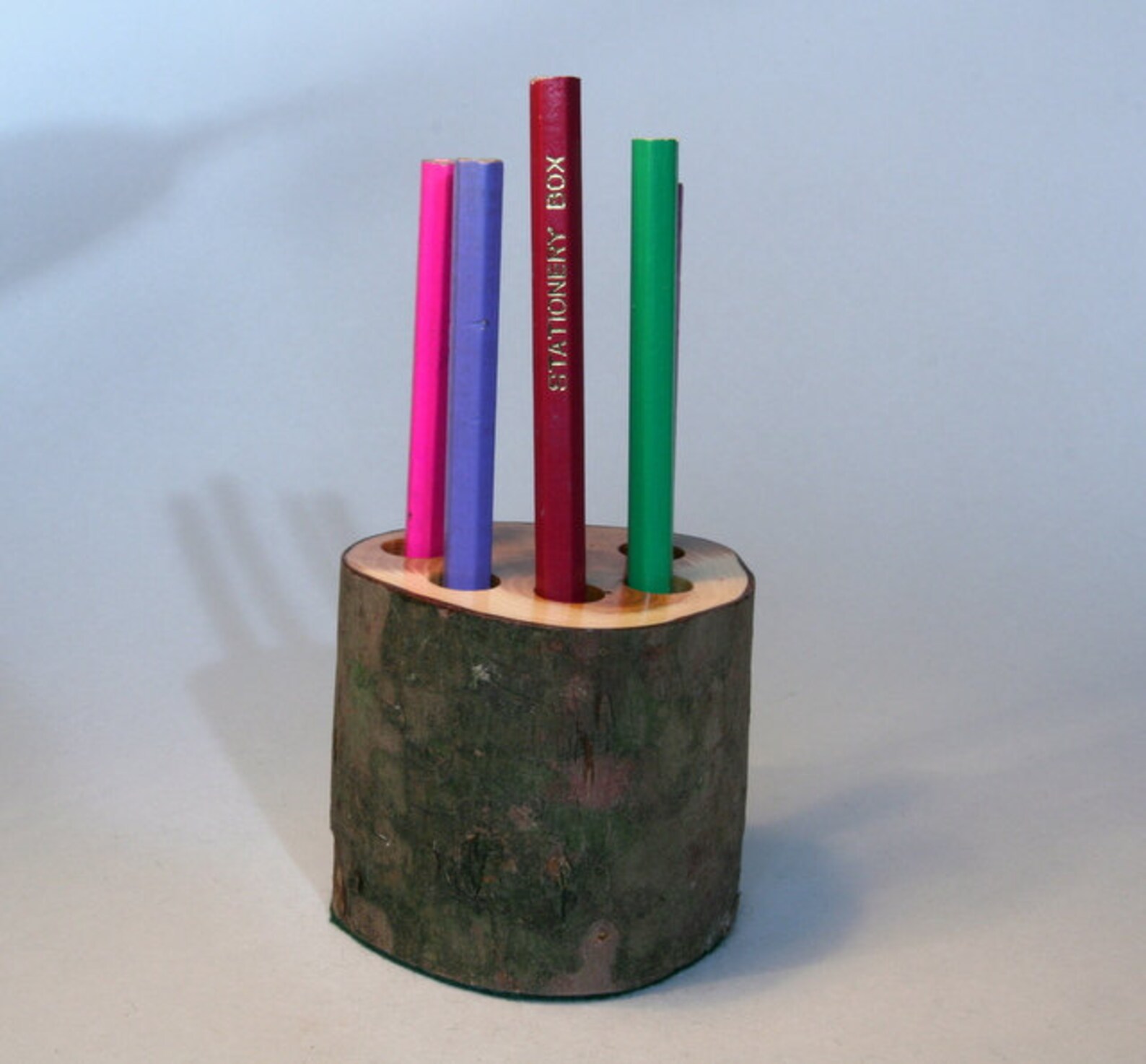 Handmade Recycled Log Pencil Holder by Tom Thumb Designs ref Etsy