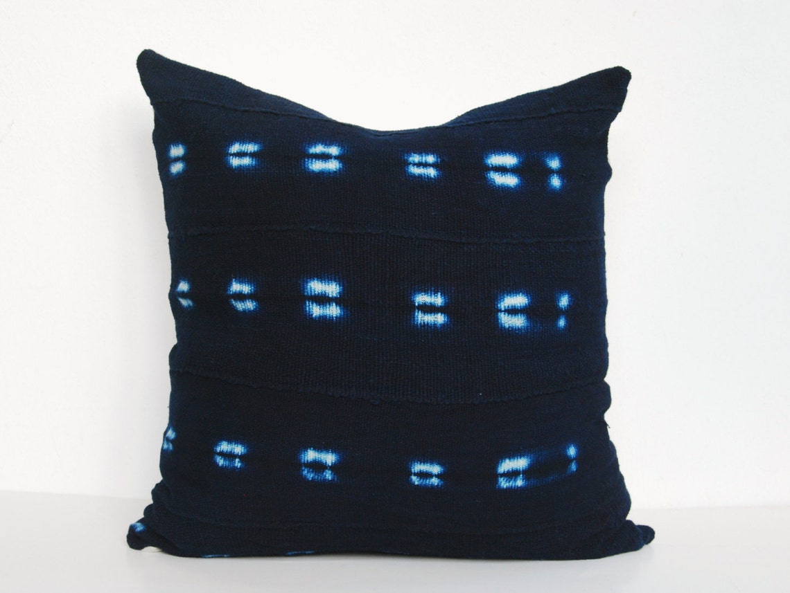 Indigo African Mud Cloth Pillow African Mud Cloth Pillow Etsy