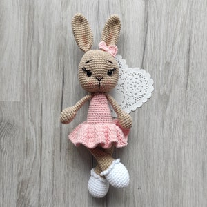 Bunny Rabbit toys for babies and kids Made in Ukraine toys Gift for kids Easter bunny Cute bunny doll Crochet Rabbit toy First birthday gift image 3