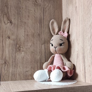 Bunny Rabbit toys for babies and kids Made in Ukraine toys Gift for kids Easter bunny Cute bunny doll Crochet Rabbit toy First birthday gift image 1