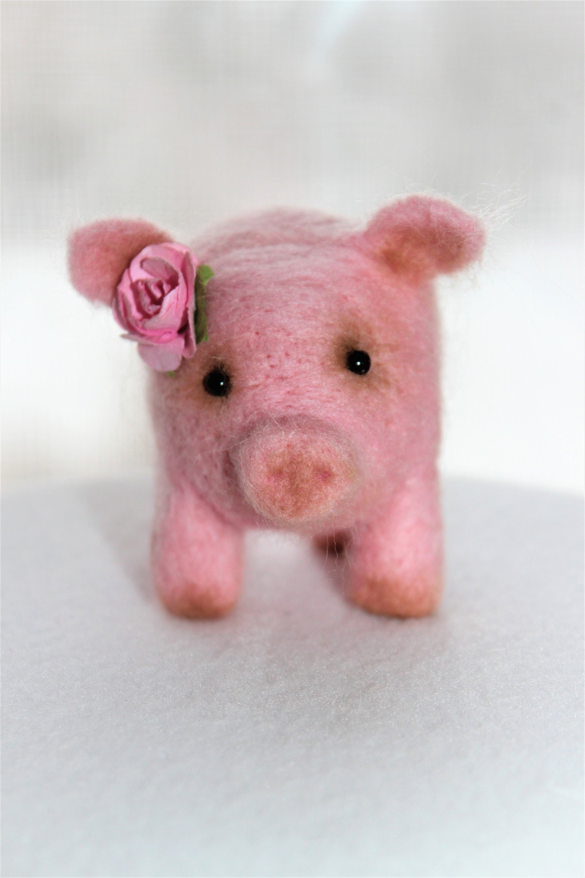 Stuffed Piglet Miniature Pig Figurine Plush Piggy Toy Pet for Blythe