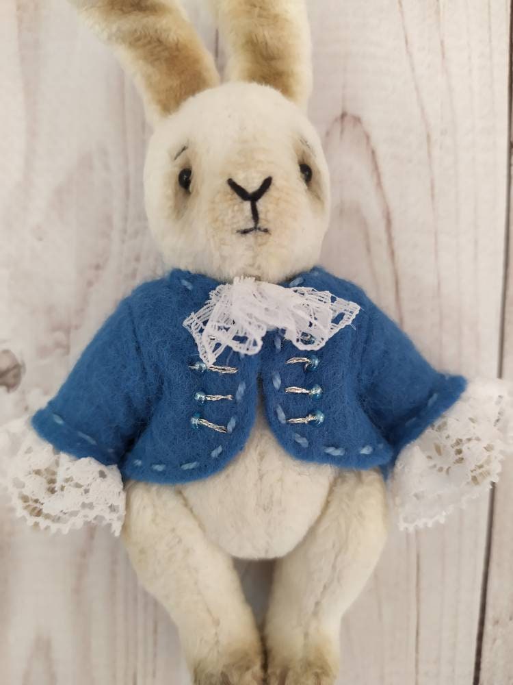 Teddy Rabbit For Girls White OOAK Teddy Rabbit Alice in Wonderland Artist Bunny Memory Toy for ...