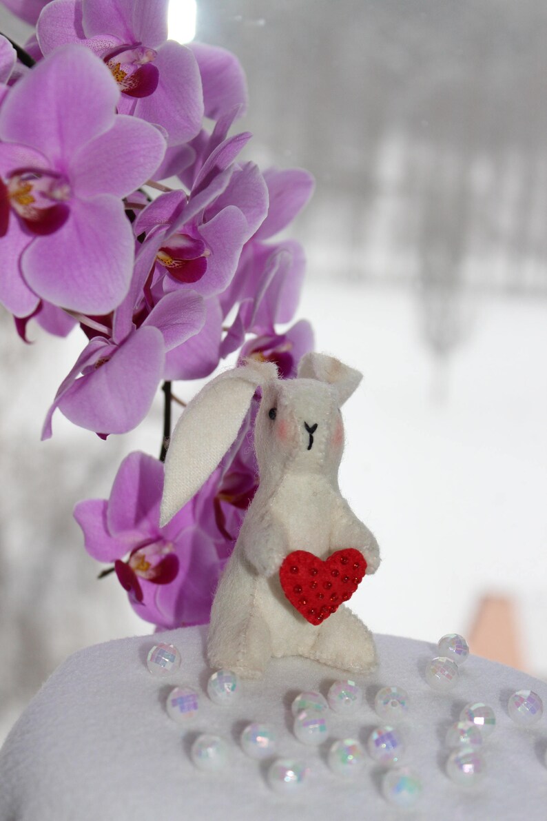 White Rabbit Felted Rabbits White Rabbit Baby Pocket Gift for Girl ...