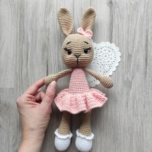 Bunny Rabbit toys for babies and kids Made in Ukraine toys Gift for kids Easter bunny Cute bunny doll Crochet Rabbit toy First birthday gift image 10