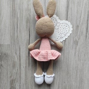 Bunny Rabbit toys for babies and kids Made in Ukraine toys Gift for kids Easter bunny Cute bunny doll Crochet Rabbit toy First birthday gift image 7