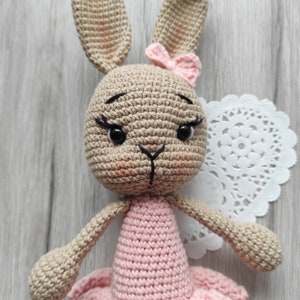 Bunny Rabbit toys for babies and kids Made in Ukraine toys Gift for kids Easter bunny Cute bunny doll Crochet Rabbit toy First birthday gift image 6