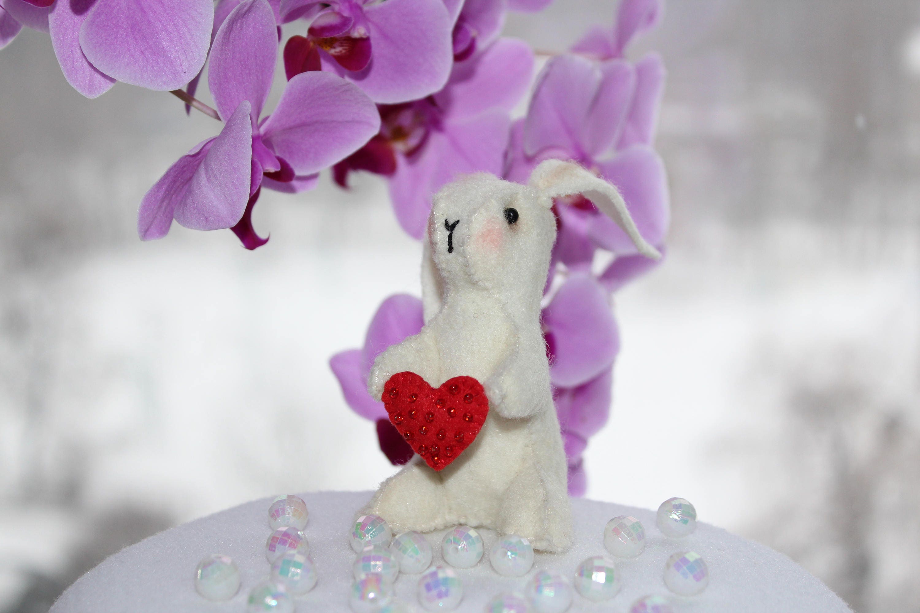 White Rabbit Felted Rabbits White Rabbit Baby Pocket Gift for Girl ...