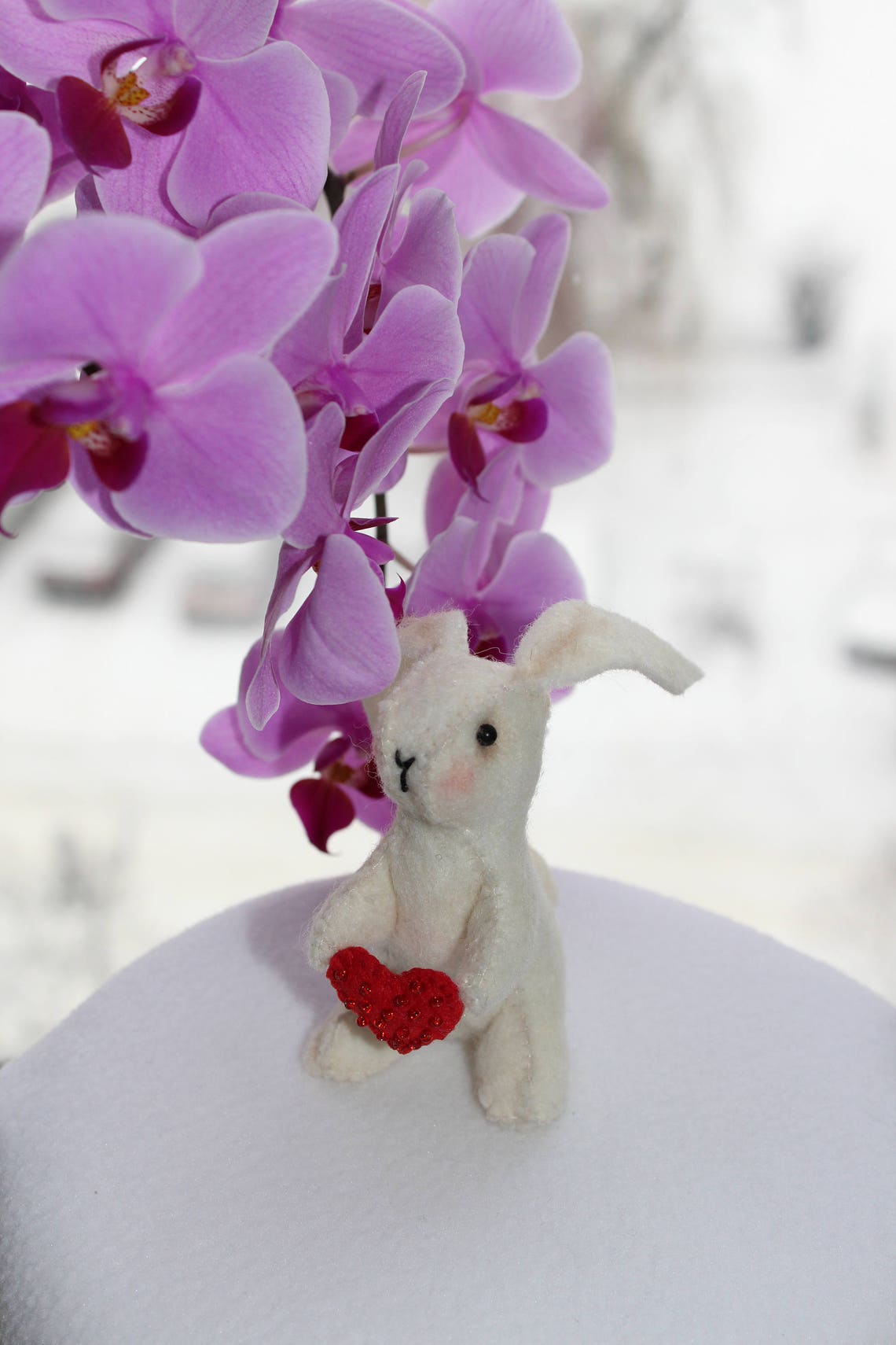 White Rabbit Felted Rabbits White Rabbit Baby Pocket Gift for Girl ...