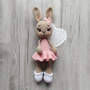 Bunny Rabbit toys for babies and kids Made in Ukraine toys Gift for kids Easter bunny Cute bunny doll Crochet Rabbit toy First birthday gift image 8