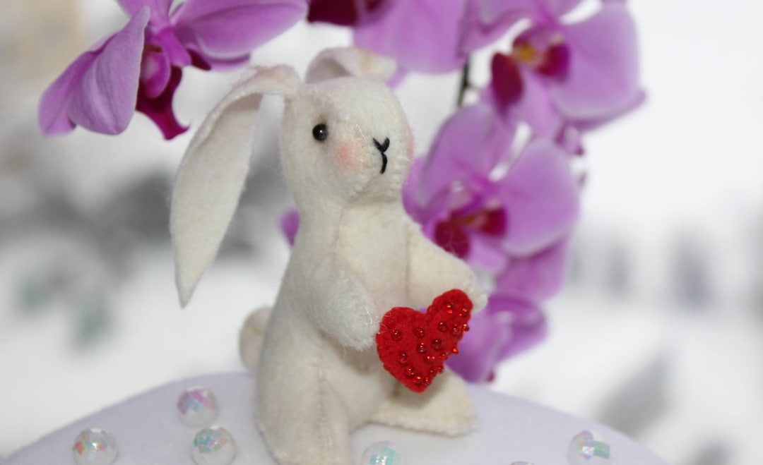 White Rabbit Felted Rabbits White Rabbit Baby Pocket Gift for Girl ...