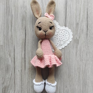 Bunny Rabbit toys for babies and kids Made in Ukraine toys Gift for kids Easter bunny Cute bunny doll Crochet Rabbit toy First birthday gift image 5