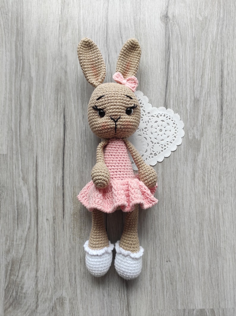 Bunny Rabbit toys for babies and kids Made in Ukraine toys Gift for kids Easter bunny Cute bunny doll Crochet Rabbit toy First birthday gift image 5