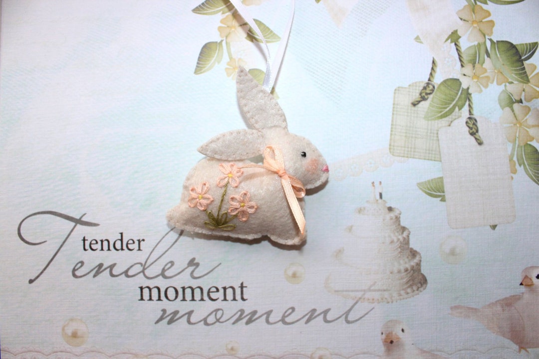 Felt Easter Bunny, Rabbit Hook Felt Animals, Rabbit Pendant Easter ...