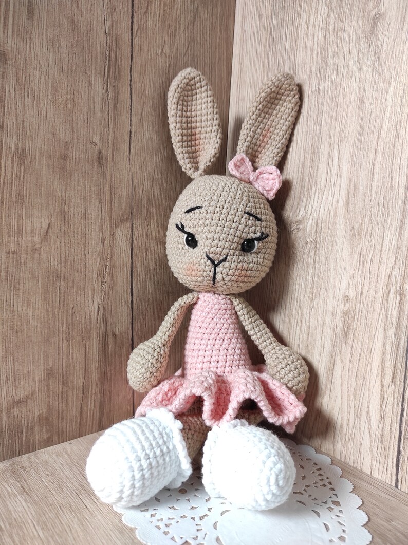 Bunny Rabbit toys for babies and kids Made in Ukraine toys Gift for kids Easter bunny Cute bunny doll Crochet Rabbit toy First birthday gift image 2