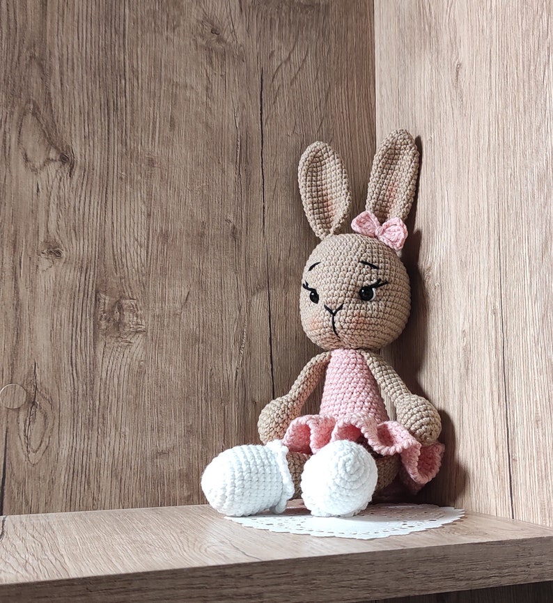 Bunny Rabbit toys for babies and kids Made in Ukraine toys Gift for kids Easter bunny Cute bunny doll Crochet Rabbit toy First birthday gift image 1