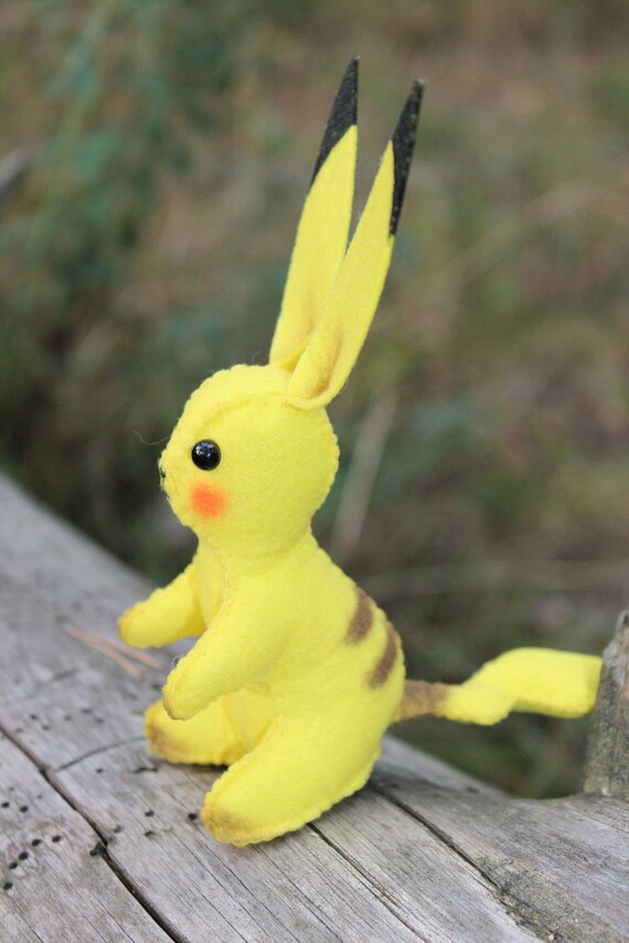 Pokemon Go Figure Pikachu Felt Animal Gifts Custom Plush Handmade Fantasy Creature Birthday Christmas Stuffed Decor For Him Boy Toy Sun Moon