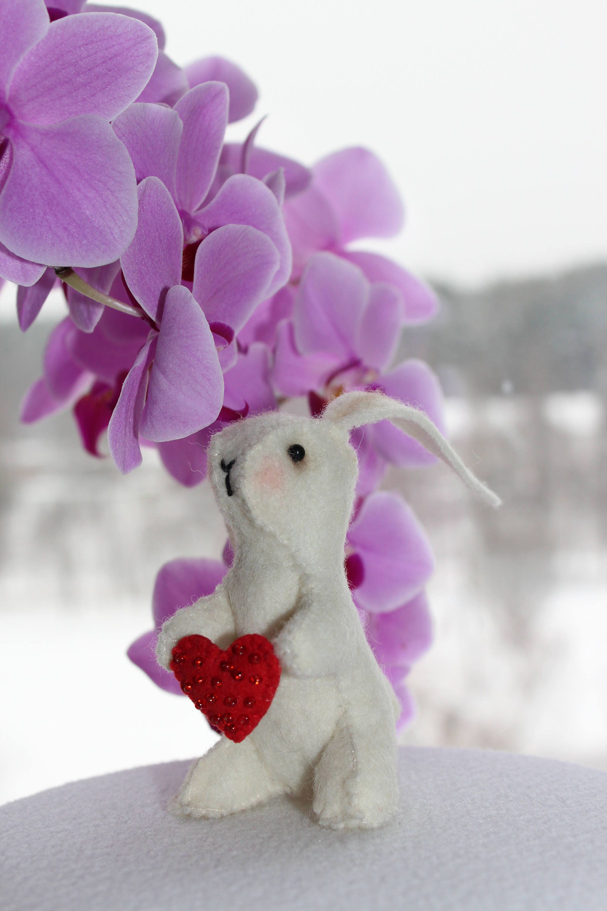 White Rabbit Felted Rabbits White Rabbit Baby Pocket Gift for Girl ...