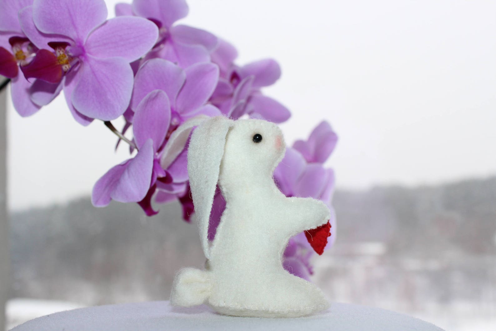 White Rabbit Felted Rabbits White Rabbit Baby Pocket Gift for Girl ...