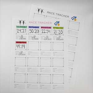 Printable Running Race Tracker: 4 Colors, 8.5x11 or A4 (digital ...