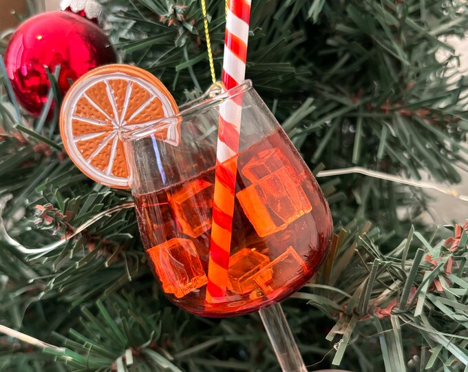Aperol Cocktail Glass Ornament Etsy