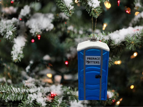 Port-a-Potty Funny Running Ornament