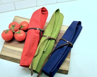 Canvas Chef Knife Roll: 6-Pocket Knife Storage & Tool Kit