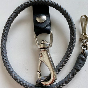 Braided Kangaroo Leather Wallet Chain/ Motorcycle Wallet Chain/ Braided Leather Keychain/ Keychain Wallet/