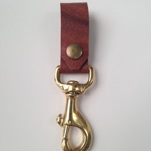 Leather Keychain with Brass