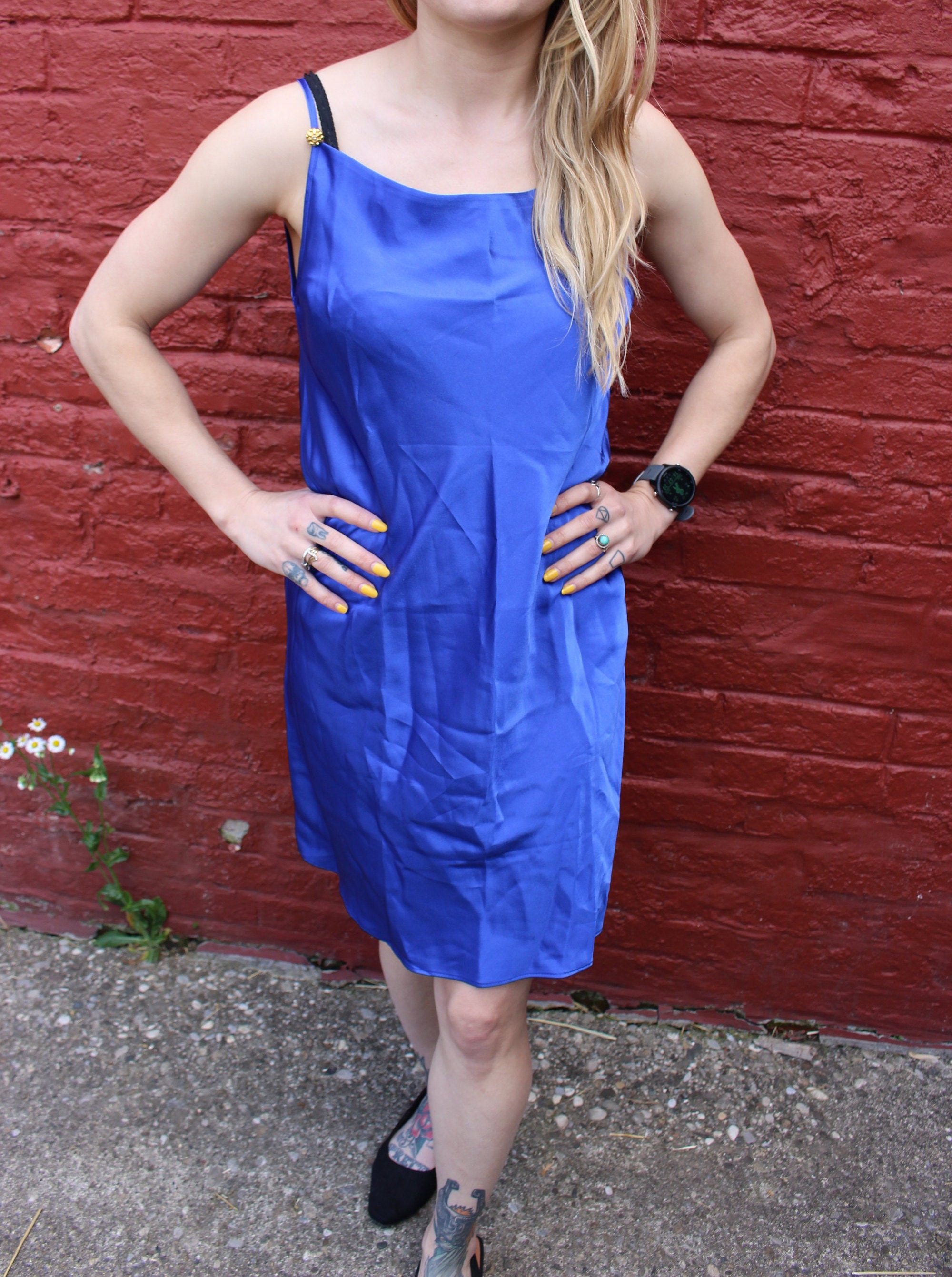 2000s Intimate Style Cobalt Blue Slip Dress - Etsy