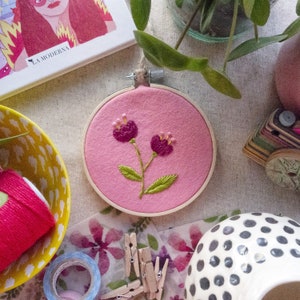 Embroidery hoop &quot;Flowers&quot;, 11 cm hand embroidered hoop, wall hanging