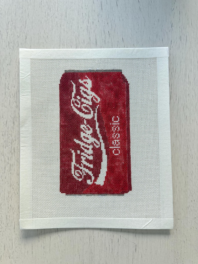 Fridge Cig Coca Cola Needlepoint Canvas- 18 Mesh, Hand-Painted Bild 1