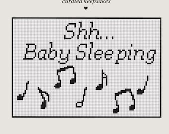 Baby Speeping Nadelspitze Muster PDF | Musikalische Baby schläft Nadelstich Vorlage | Digitaler Download