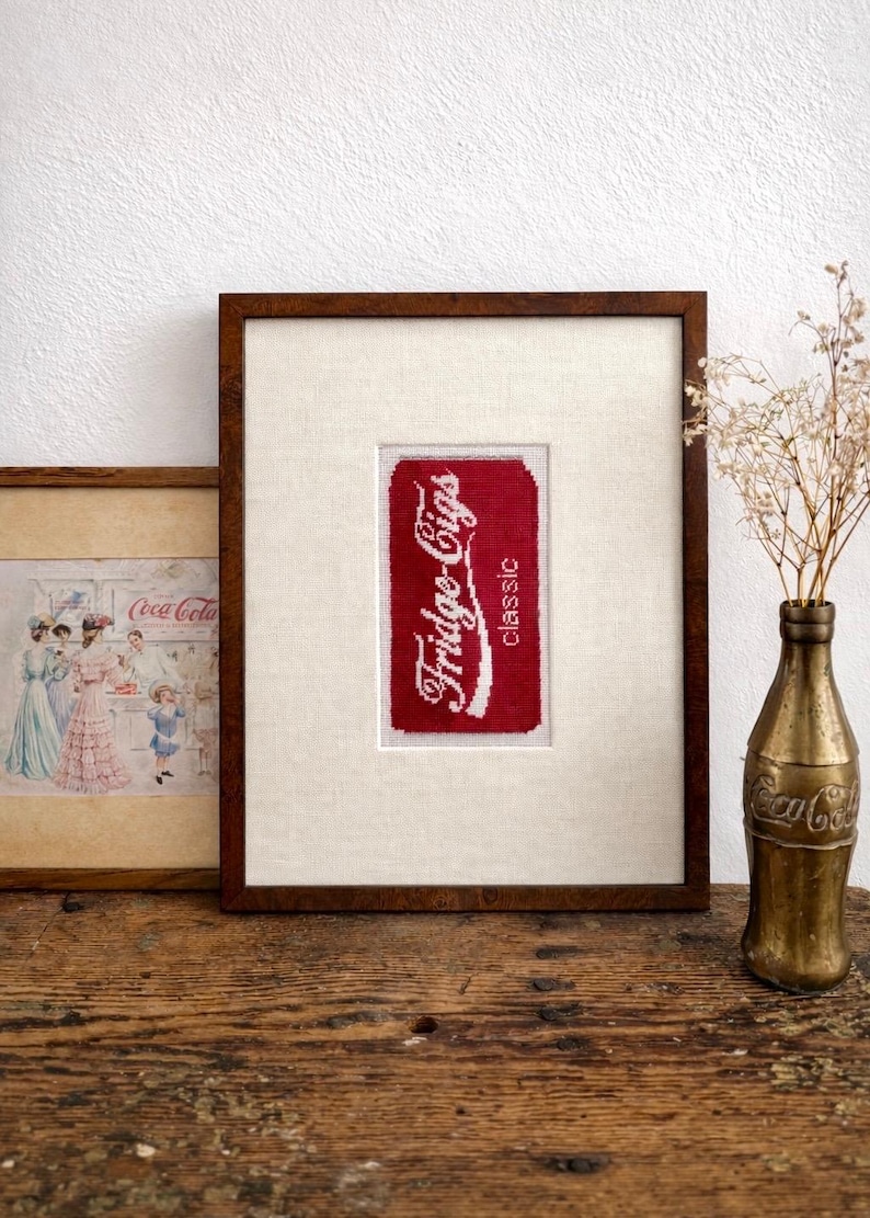 Fridge Cig Coca Cola Needlepoint Canvas- 18 Mesh, Hand-Painted Bild 2