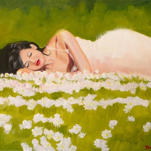 Fine Art Print, Whimsical Wall Art, Divine Feminine, Female Energy,Woman Sleeping Print
