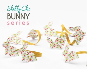 10 Handmade Shabby Chic Bunny Rabbit Easter Twist Ties//Party Favours//Christening//Baby Shower//Birthday//Party Decoration//Kraft Twist Tie