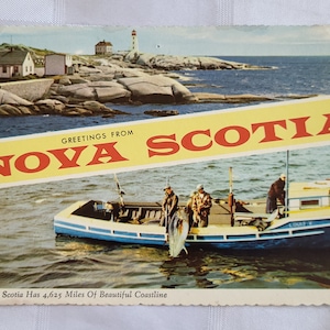 PEGGY'S COVE Nowa Szkocja Kanada pozdrowienia pocztówka notatka list podróż vintage retro Kanadyjski Wschód turysta
