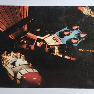 1976 Walt Disney World Space Mountain ride carte postale Orlando Floride USA vintage retro mail post card rides park