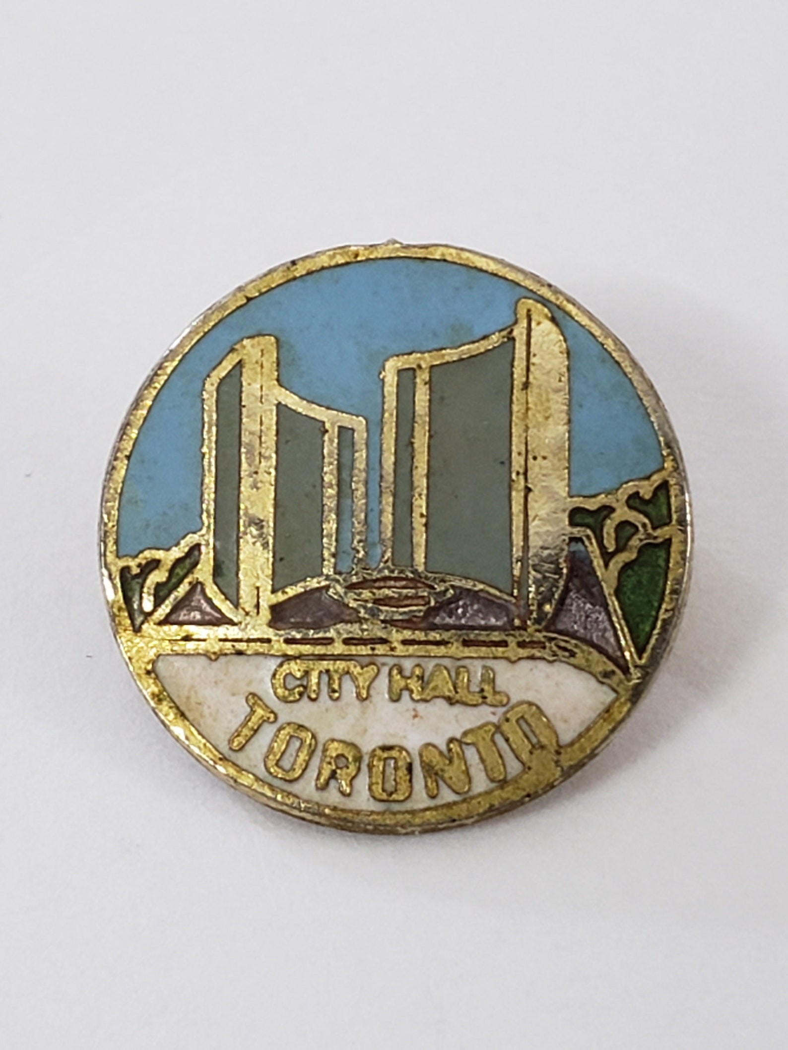 Toronto City Hall original vintage lapel pin Canada Canadian Etsy