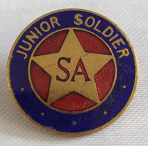 Junior Soldier SA lapel pin vintage antique milit… - image 1