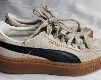 brown puma suede platform