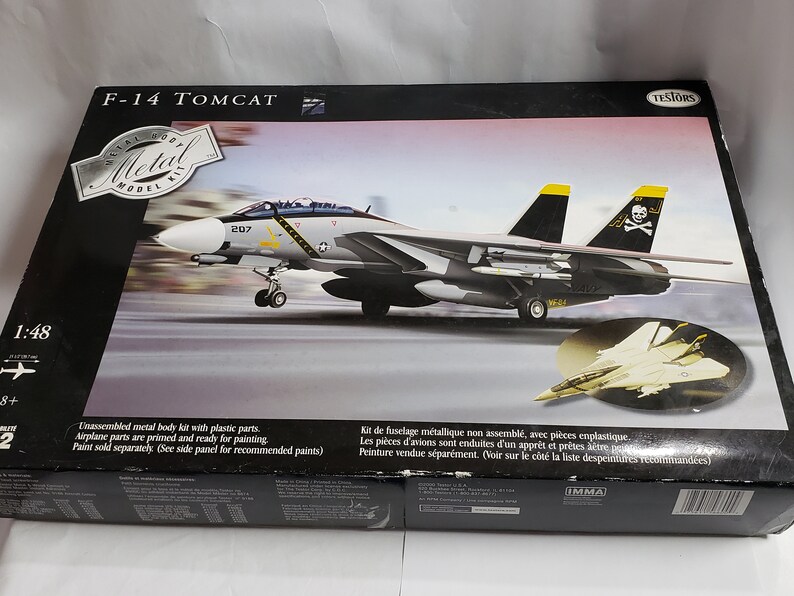 F 14 Tomcat Metal Body Model Kit Military Jet Plane By Testors Etsy